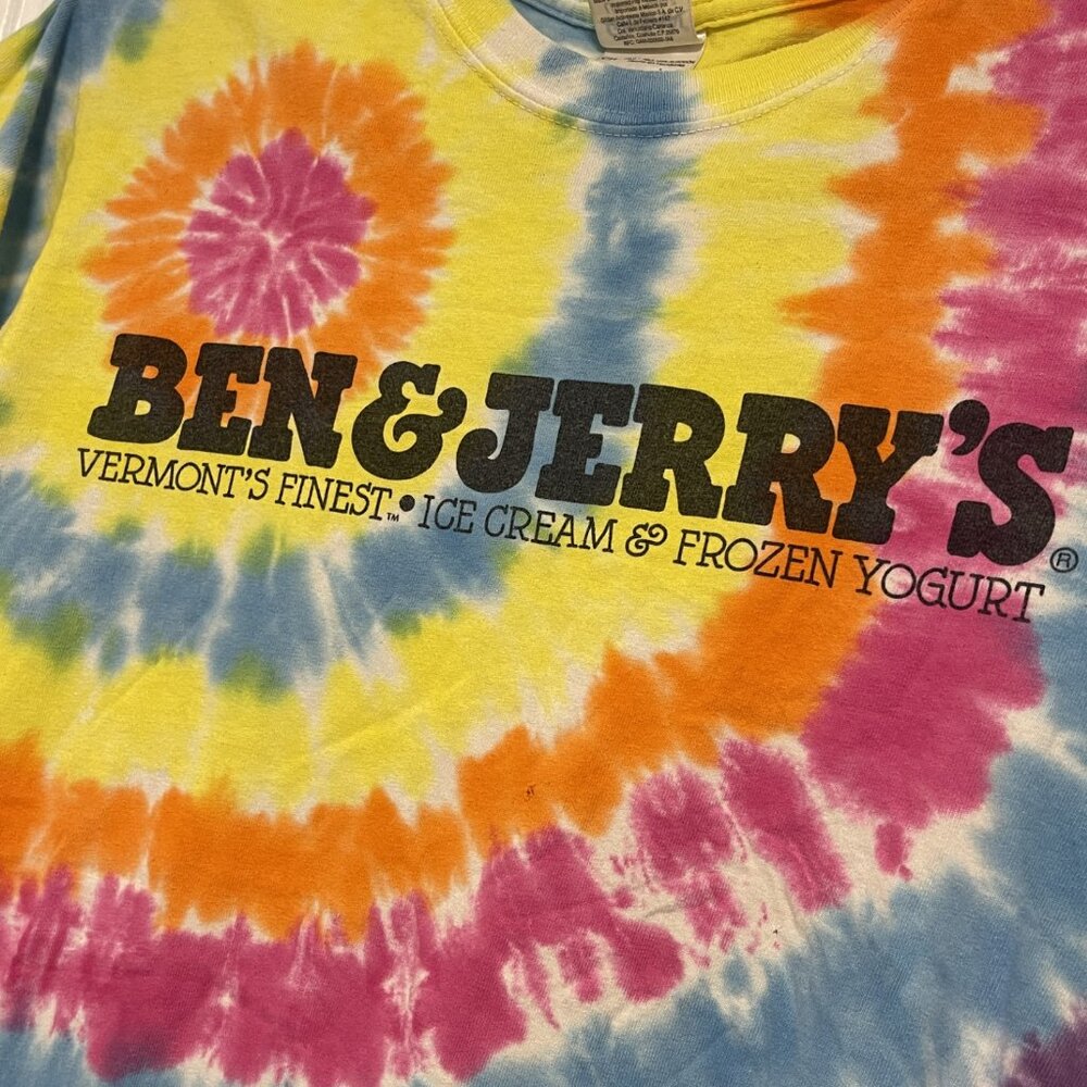 Ben & Jerry’s Tie Dye T-Shirt Small – Colorful Hippie Ice Cream Graphic Tee